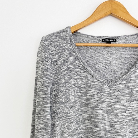 J. Crew Mercantile Gray V-Neck Tunic Sweatshirt Size Medium - Picture 3 of 15